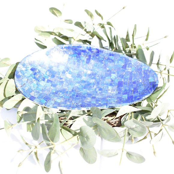 Jay King Lapis Inlay Shell Bowl - Picture 1 of 10